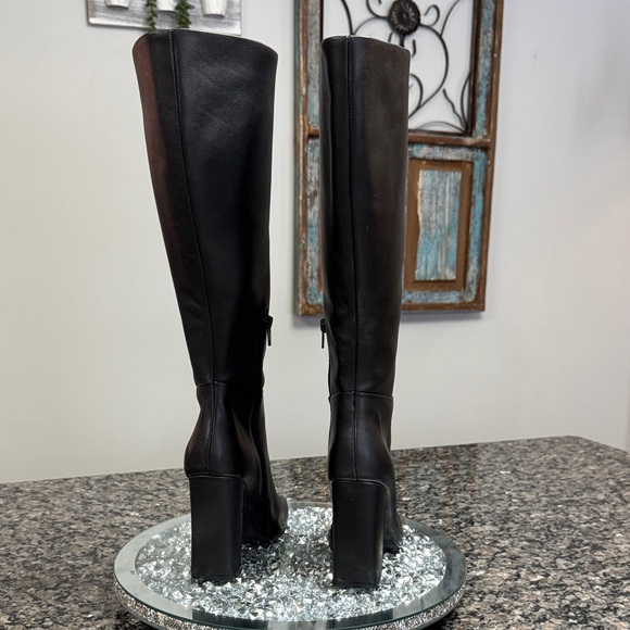 Steve Madden leather Black Heeled Boots NWOT 6W - Picture 4 of 17